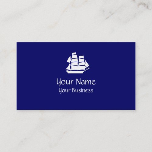 Sailing navy blue custom business cards