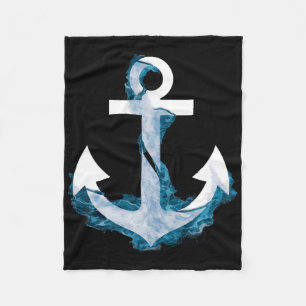 Sailing Navy Blue Water Nautical Sea Boating Marit Fleece Blanket