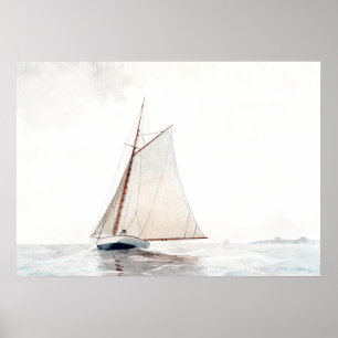 Sailing off Gloucester by Winslow Homer Poster