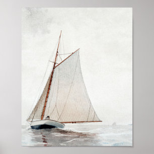Sailing off Gloucester by Winslow Homer Poster