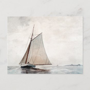 Sailing Off Gloucester  Winslow Homer Postcard by BostonRookie at Zazzle