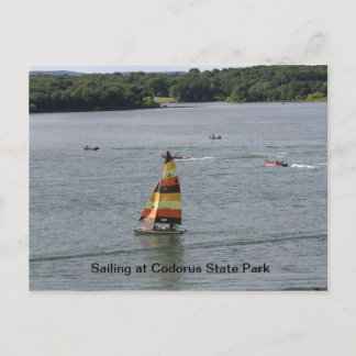 Sailing on the lake postcard