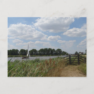 Sailing on the Norfolk Broads postcard