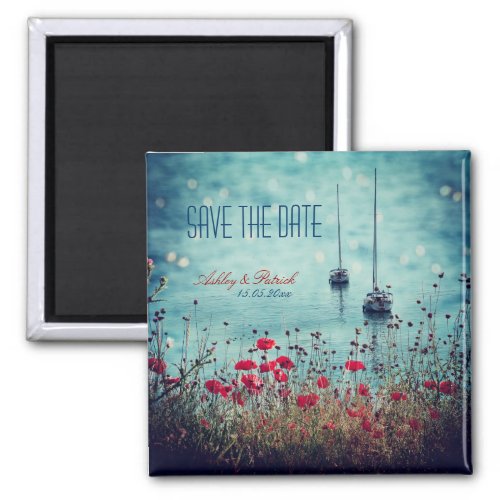Sailing on the sea of love save the date magnet