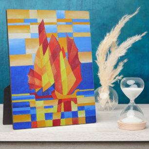 Sailing on the Seven Seas So Blue Cubist Abstract Plaque