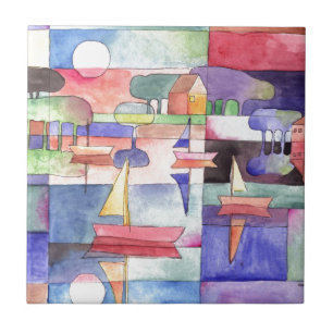 SAILING ON THE WATER Boat Watercolor Paining Ceramic Tile