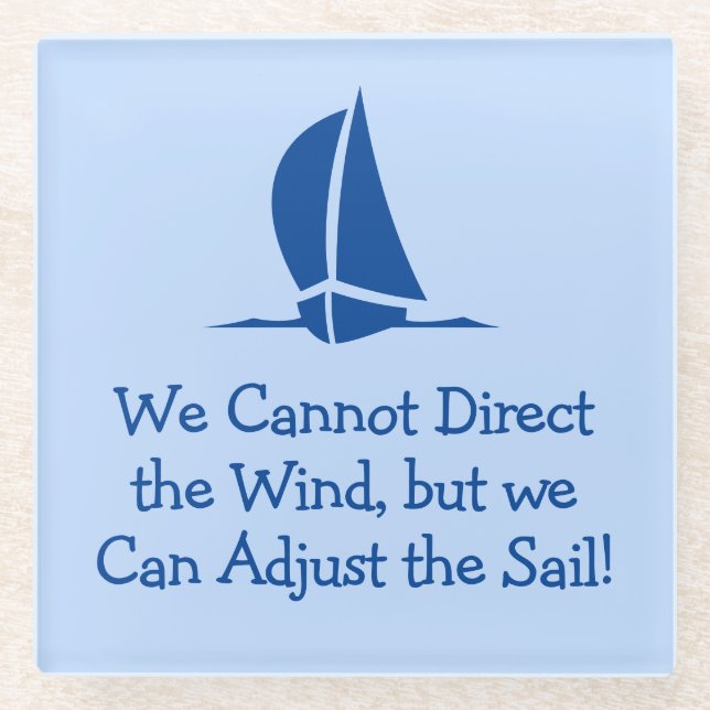 Sailing or Yachting Themed Glass Coaster (Front)