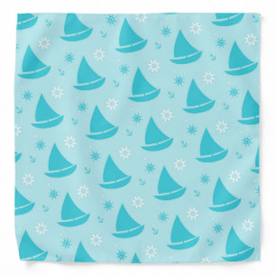Sailing Pattern Blue Summer Bandana