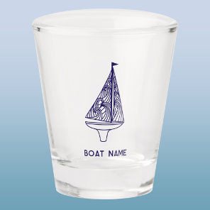 Sailing Personalized Boat Name Shot Glass