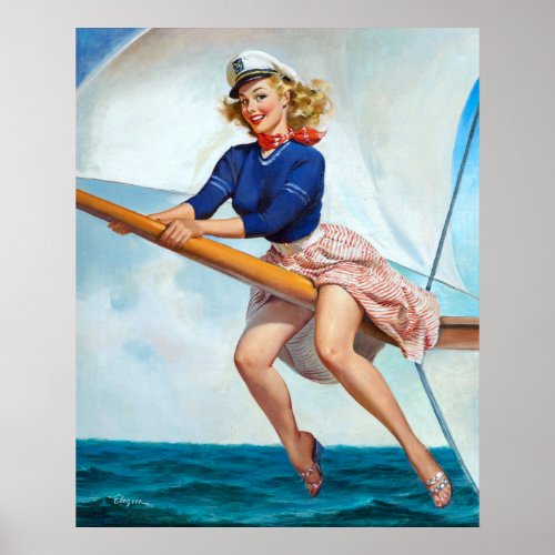 Sailing Pin Up Poster