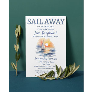 Sailing Retirement Party Invitations Sail Away