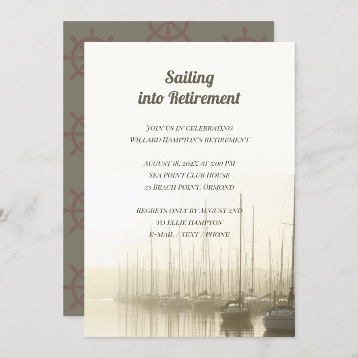 Sailing Retirement Theme Invitation