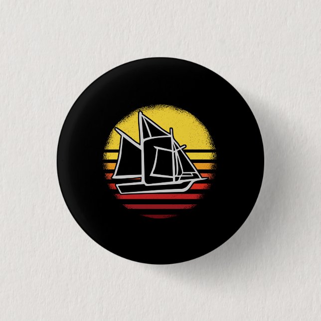 Sailing Retro Vintage Button (Front)