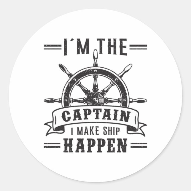 Sailing Sail Boat Captain Sailor Funny Gift Idea Classic Round Sticker (Front)