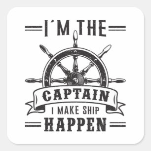 Sailing Sail Boat Captain Sailor Funny Gift Idea Square Sticker