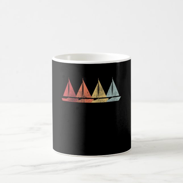 Sailing Sail Boat Retro Coffee Mug (Center)