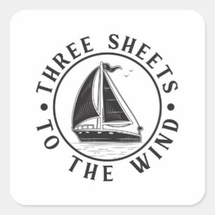 Sailing Sail Captain Boat Sailor Funny Gift Idea Square Sticker