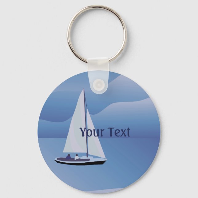 Sailing Sailboat Basic Keychain (Front)