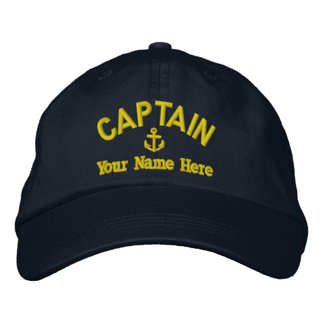 Sailing sailboat captains embroidered baseball hat (Front)