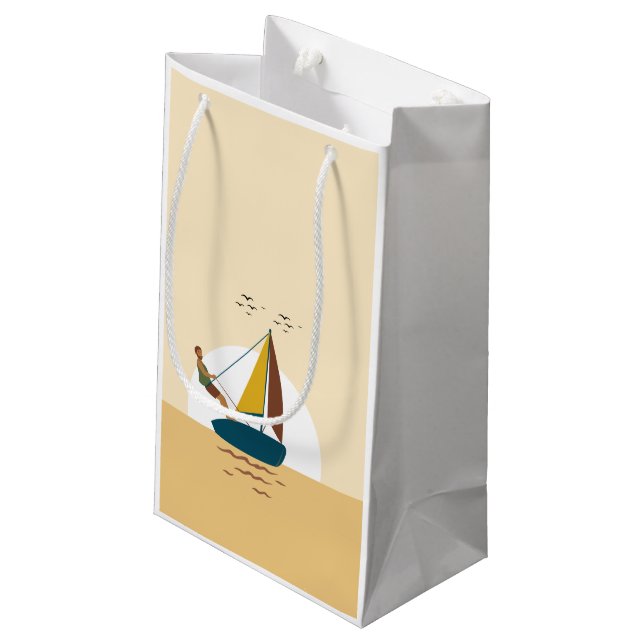  Sailing Sailboat Custom Gift Bags (Back Angled)