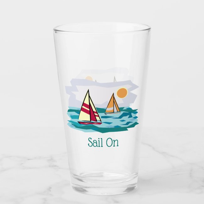 Sailing Sailboat Design Drinking Glass