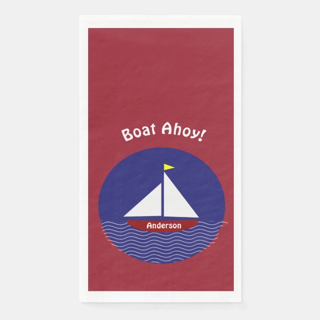 Sailing Sailboat Design Guest Towel Napkin