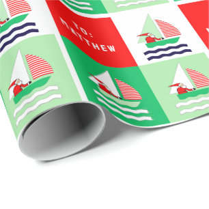 Sailing Sailboat Holiday Gift Wrapping Paper