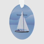 Sailing Sailboat Oval Acrylic Ornament