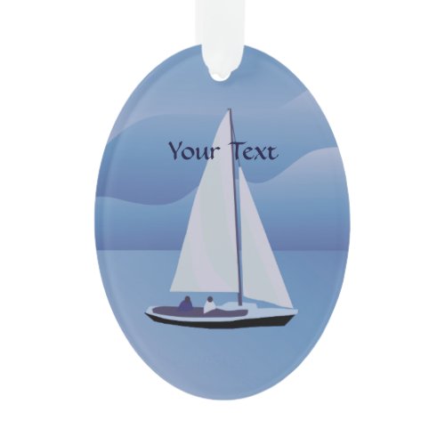 Sailing Sailboat Oval Acrylic Ornament