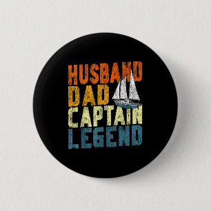 Sailing sailboat retro vintage husband dad captain button