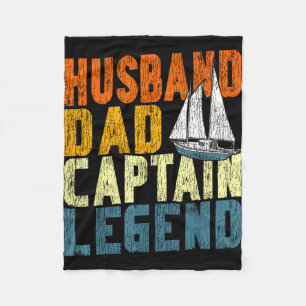 Sailing sailboat retro vintage husband dad captain fleece blanket