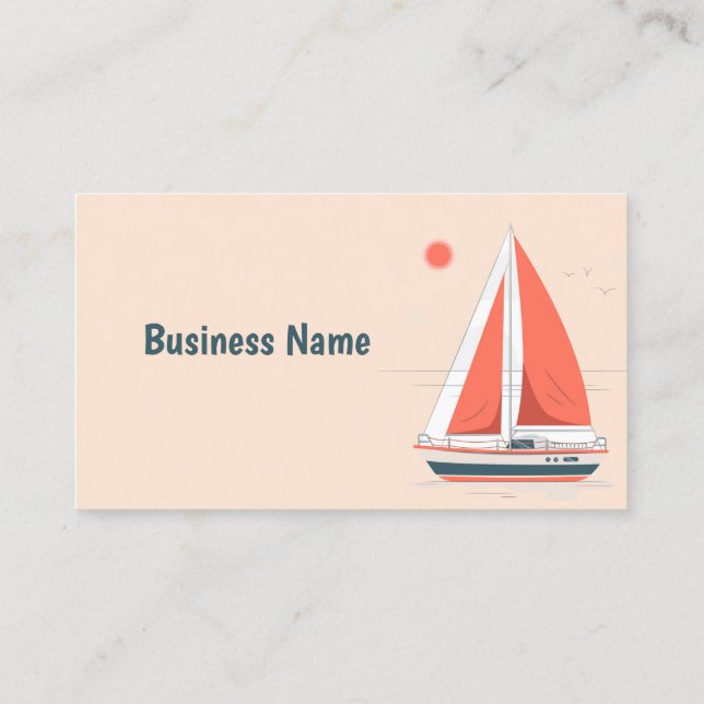 Sailing Sailboat School Classes Custom  Business Card (Back)