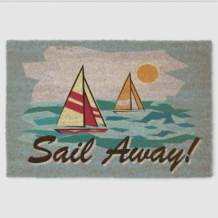 Sailing Sailboats Design Coir Door Mat