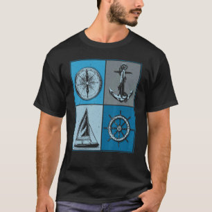 Sailing sailor sailboat anchor boat compass rudder T-Shirt