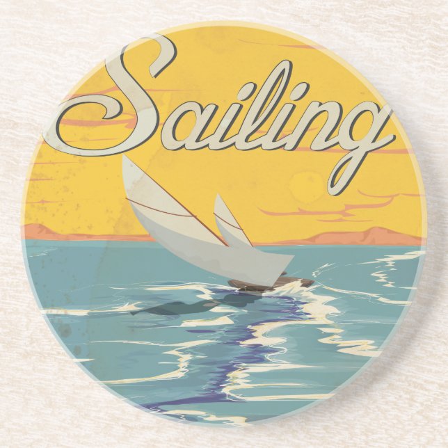 Sailing Sandstone Coaster (Front)