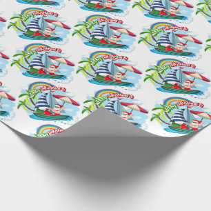 Sailing Santa Christmas Wrapping Paper
