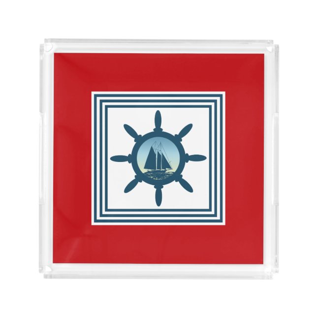 Sailing scene acrylic tray (Front)