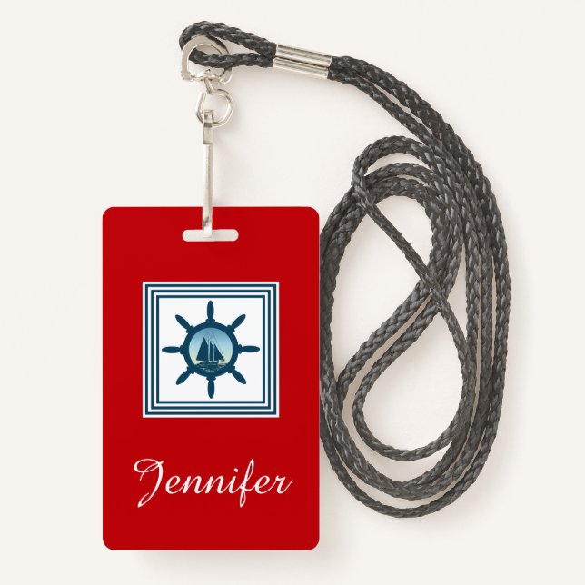 Sailing scene badge (Front with Lanyard)