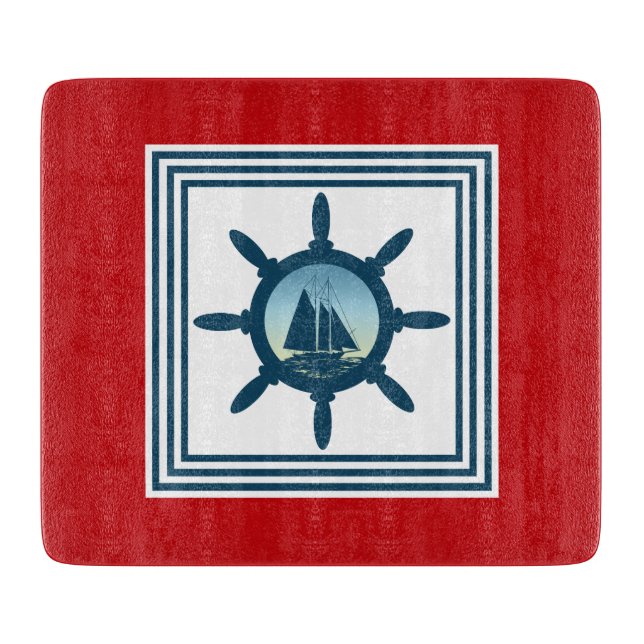 Sailing scene cutting board (Front)