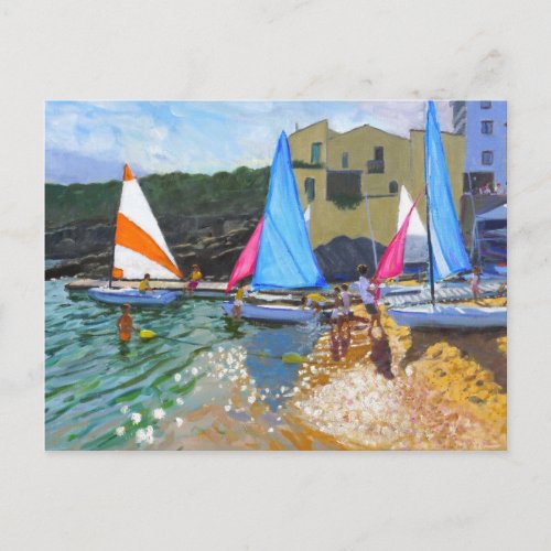 sailing school calella de palafrugall costa postcard