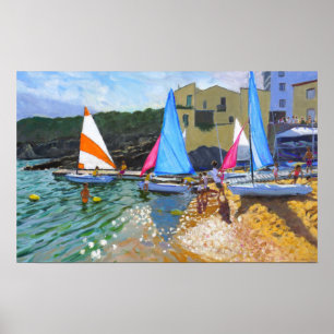 sailing school calella de palafrugall costa poster