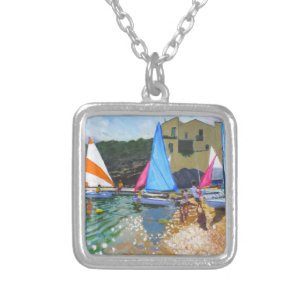 sailing school calella de palafrugall costa silver plated necklace