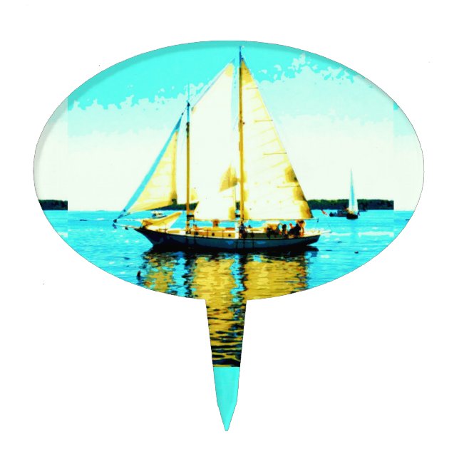 sailing schooner cake pick (Front)