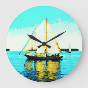 sailing schooner clock