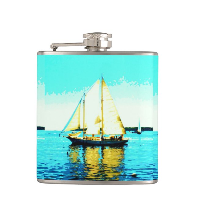 sailing schooner flask (Front)