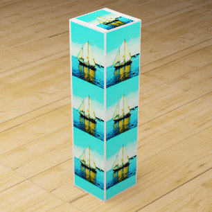 sailing schooner gift wine box