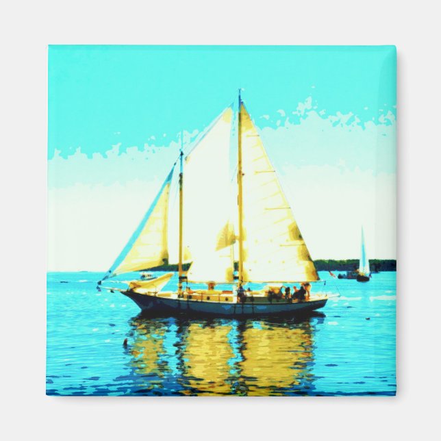 sailing schooner magnet (Front)