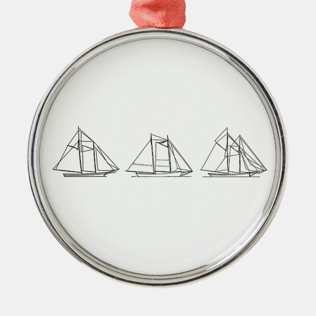 Sailing - Schooner Sailboats Metal Ornament (Front)