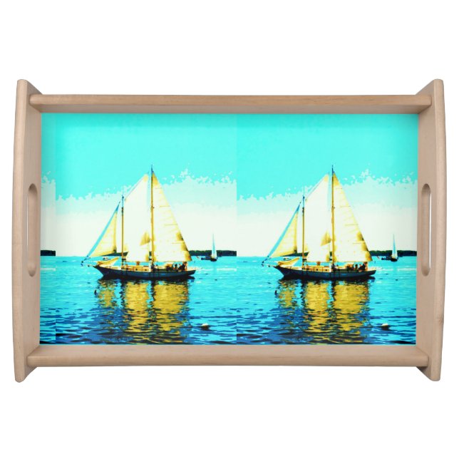 sailing schooner serving tray (Front)
