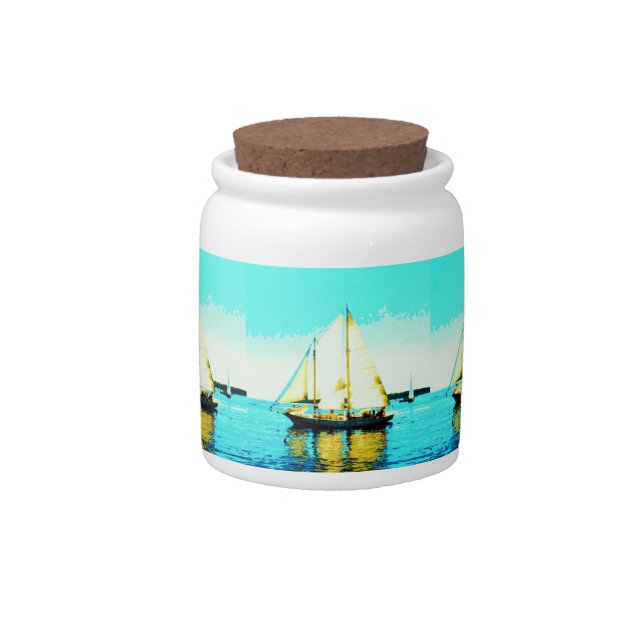 sailing schooners candy jar (Front)
